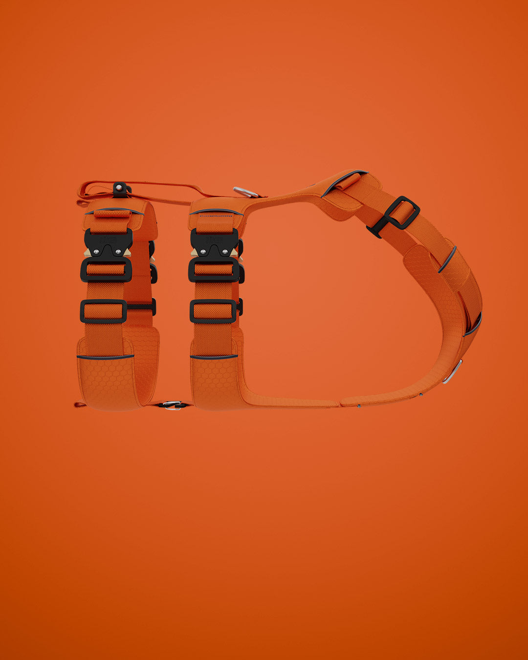 Side view of the canyon Pro extended in outback orange on orange background