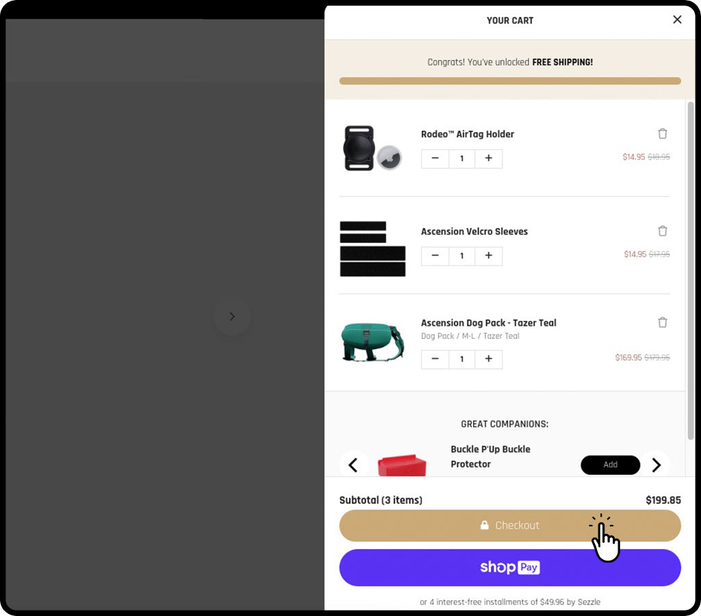 Step 2 is to build your cart with the items you need