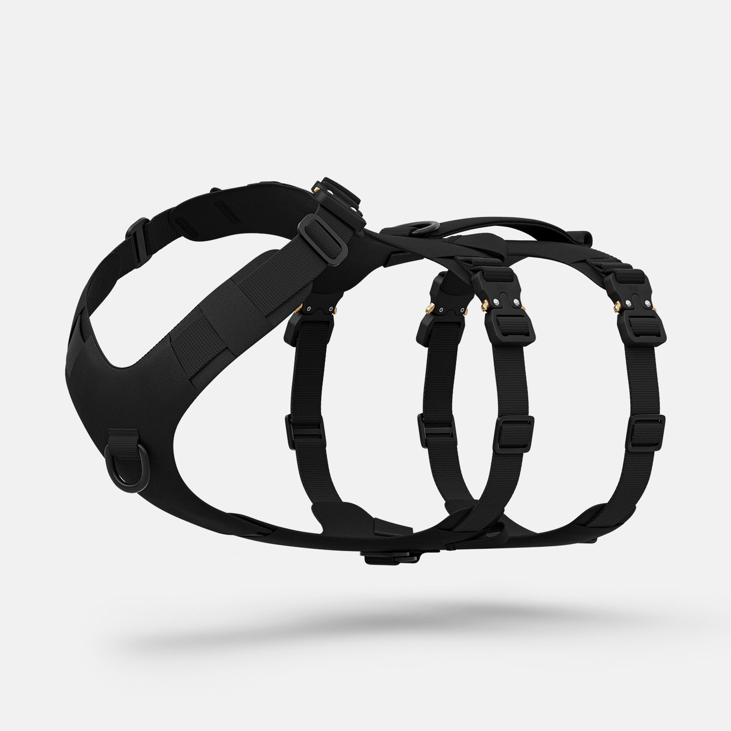 Diagonal view of the Bomber harness in Black
