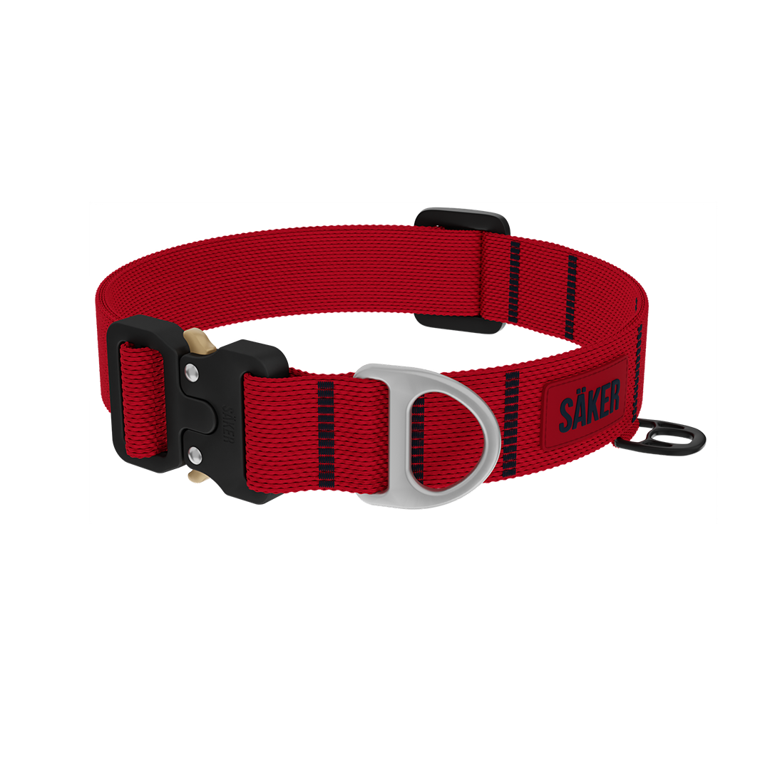 Front view of Canyon Collar in Blazing Red