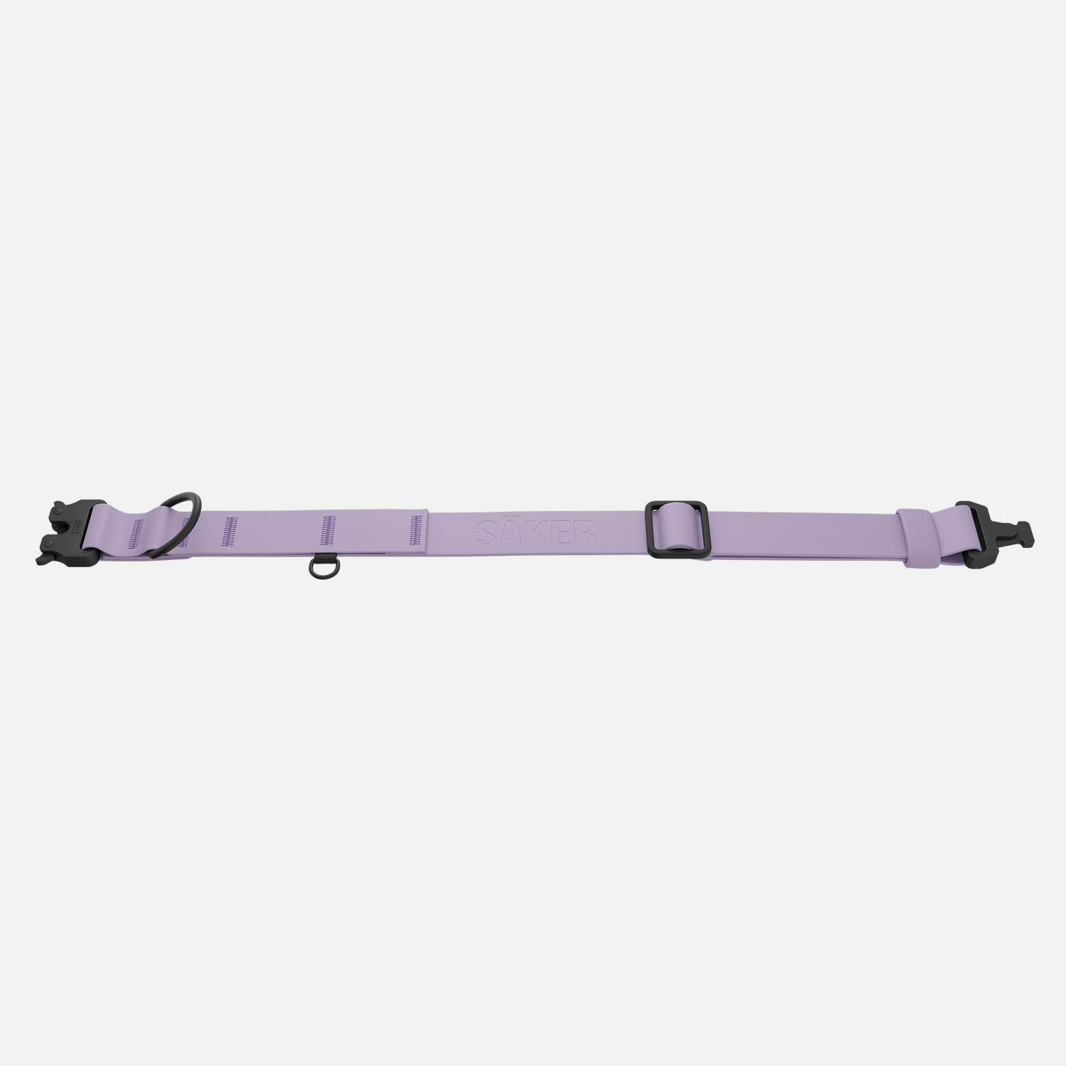 Flat picture of the new Kelp collar with one slot male buckle in Lilas