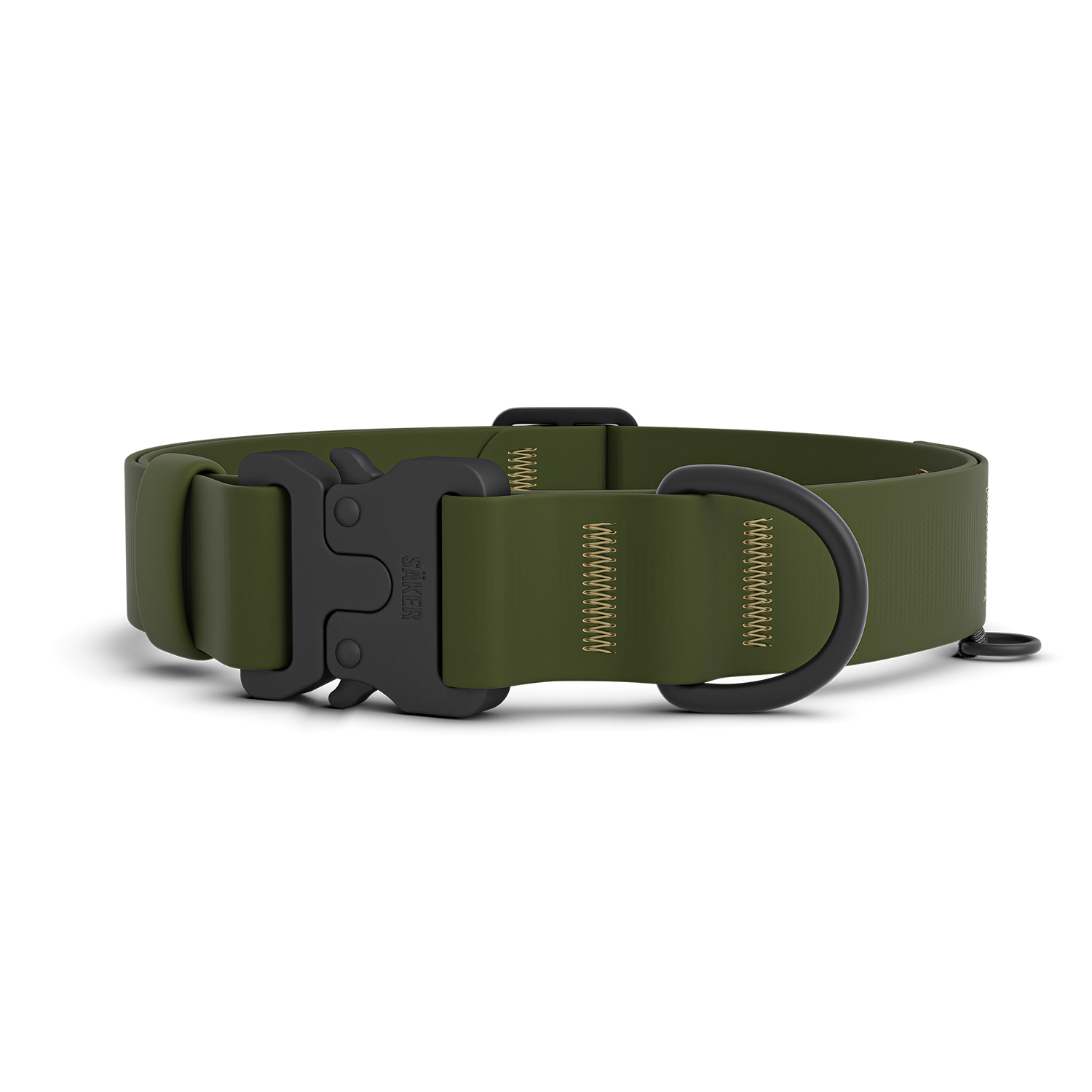 Main picture of the new Kelp collar with one slot male buckle in Trail Green