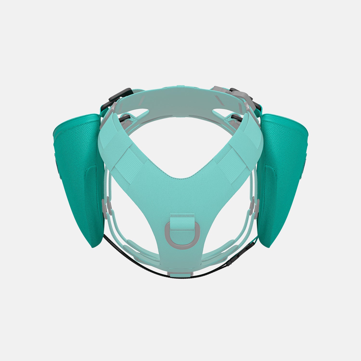 Front view of the Pouches 001 in Skeena Teal color by Säker