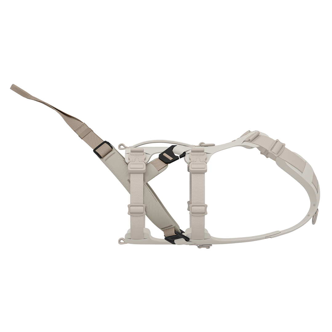 Side view of the Traction attachment 001 in Color of the Trails on the Muse harness