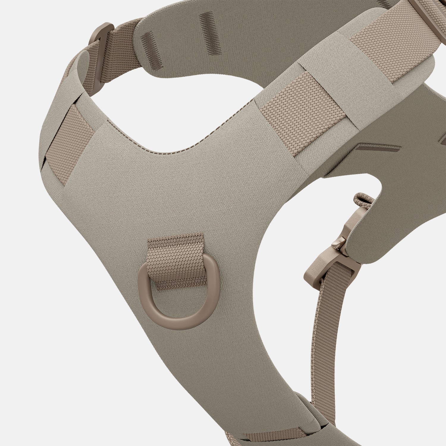 Zoomed view of the Bomber harness in Alpine Orange color