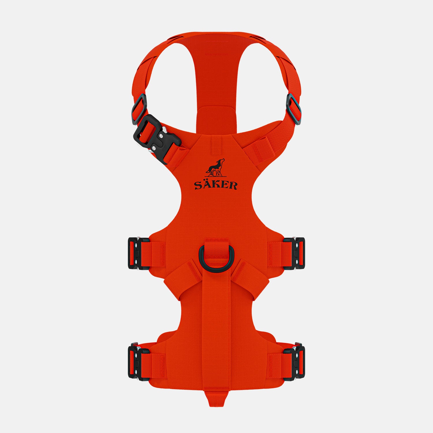Top view of the Lander harness in Alpine Orange