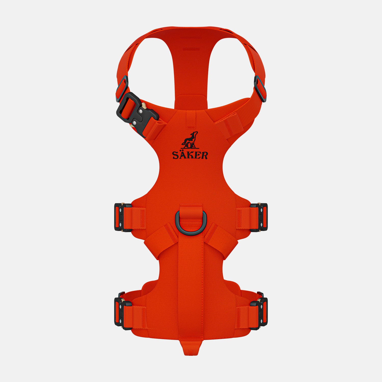 Top picture of the Bomber harness in Alpine Orange