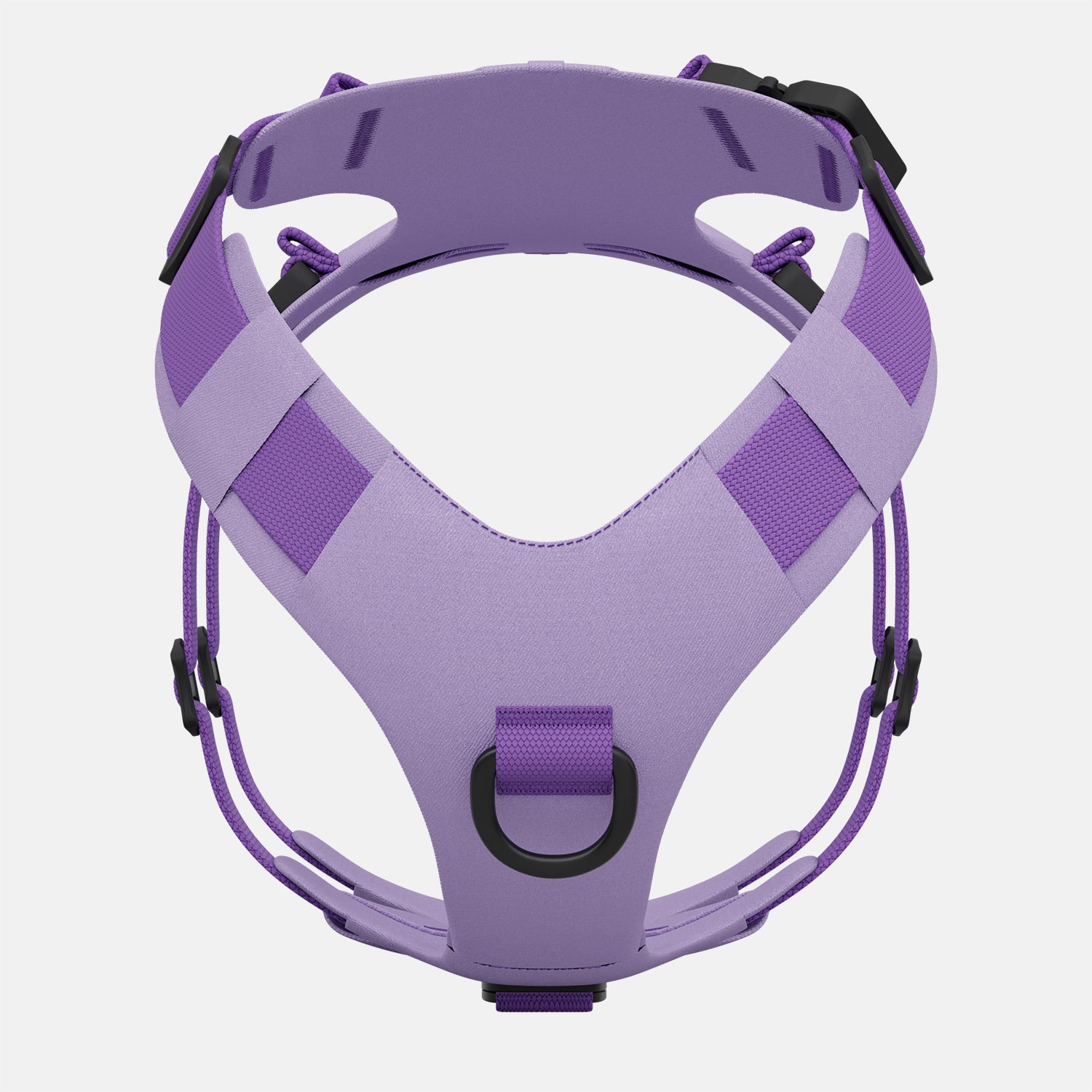 Front view of the Muse™ harness in Lilas color