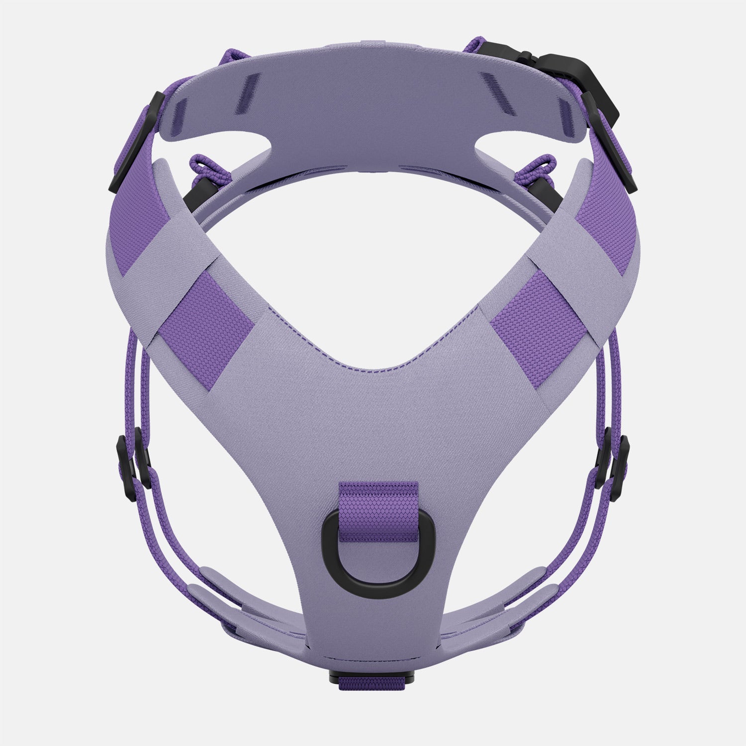 Front view of the Muse™ harness in Lilas color