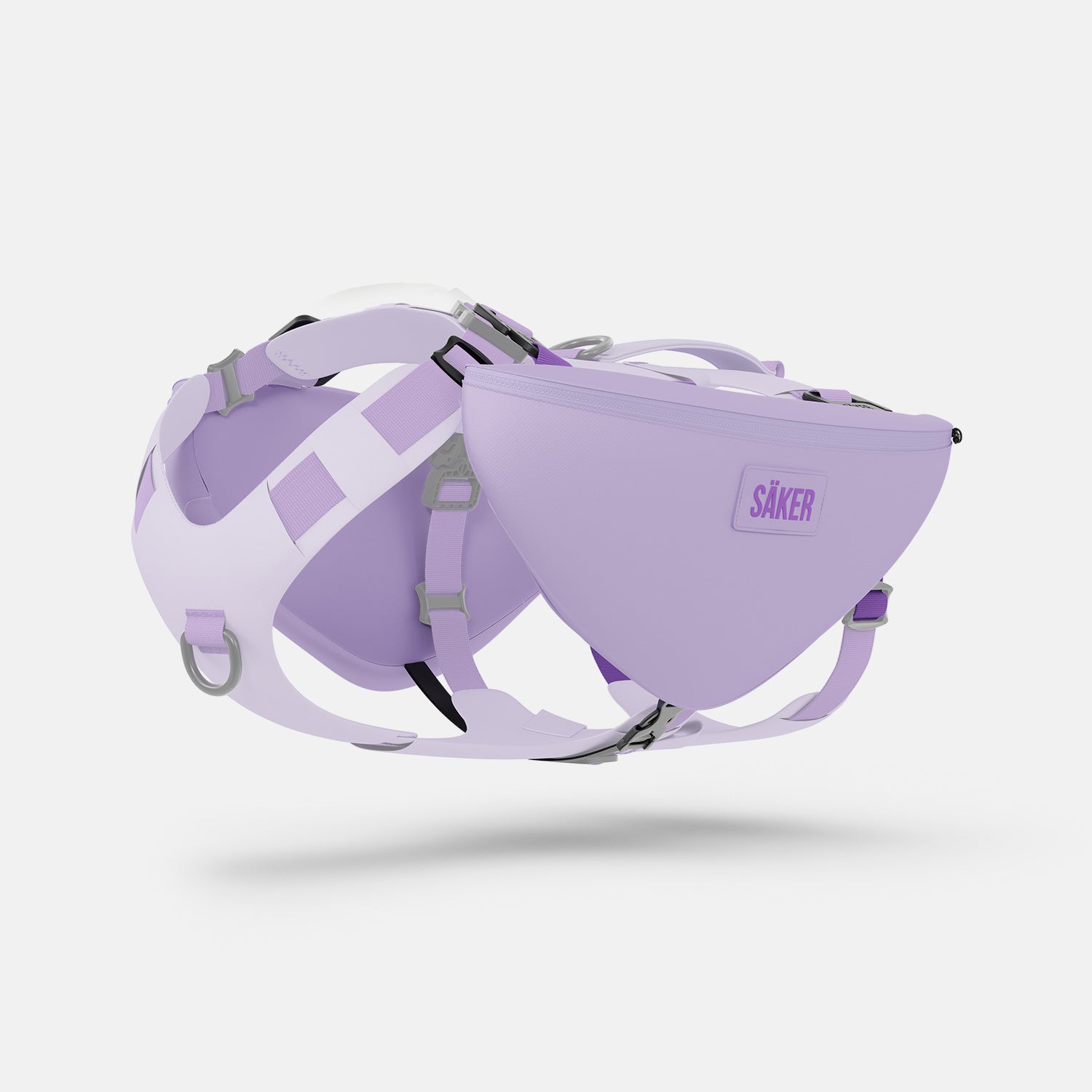 Diagonal view of the Pouches 001 in Lilas color by Säker