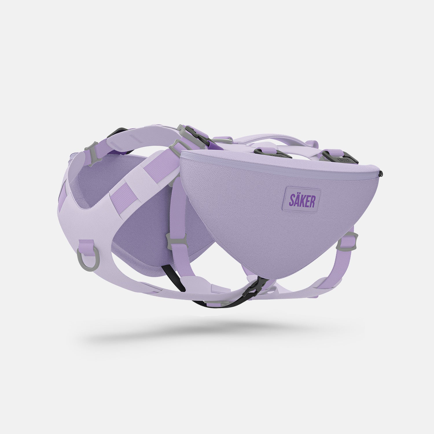 Diagonal view of the Pouches 001 in Lilas color by Säker