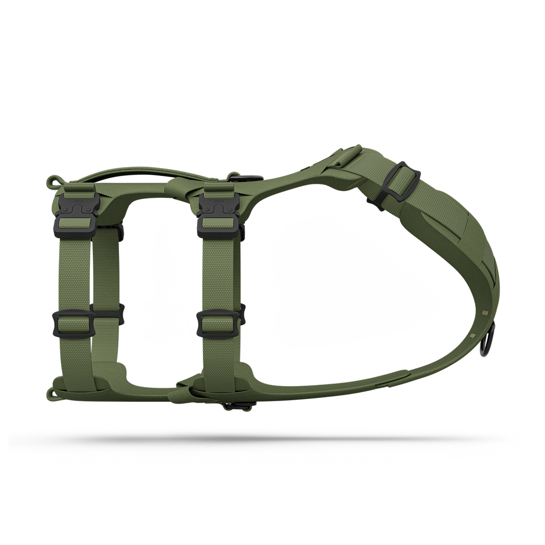 Side view of the Muse™ harness in Trail Green color