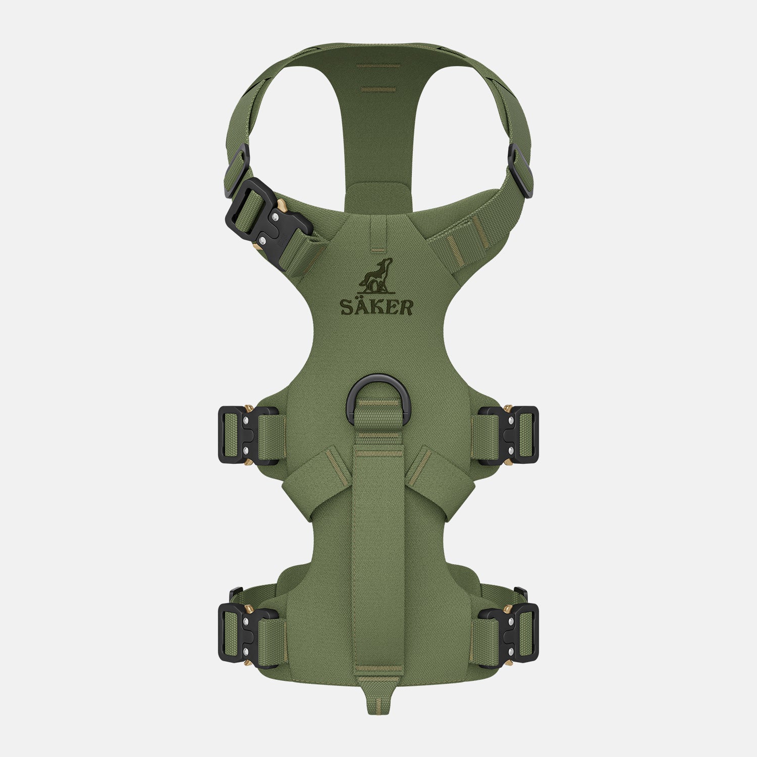 Top view of the Bomber harness in Trail Green color