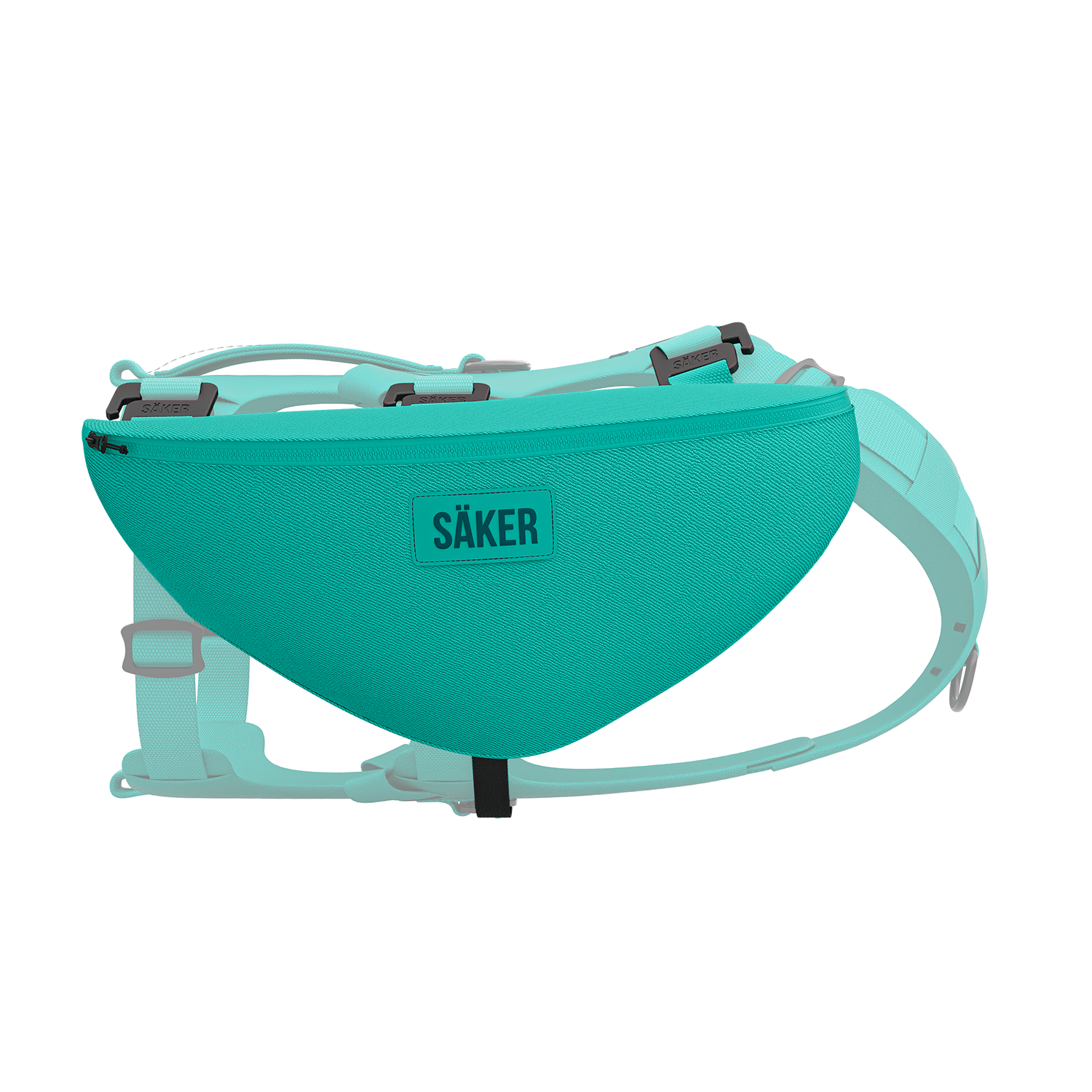 Side view of the Pouches 001 in Skeena Teal color by Säker