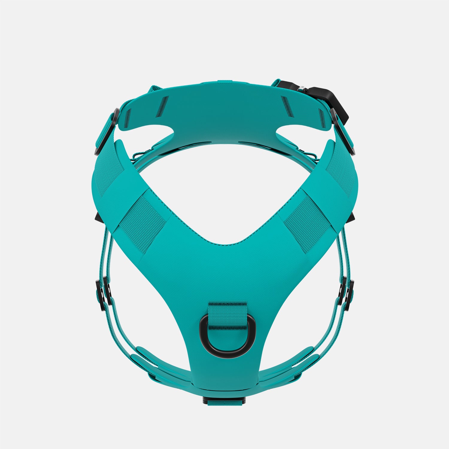 Front view of the Lander harness in Skeena Teal