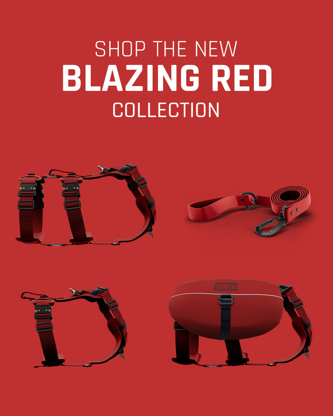 display of the blazing red collection from Saker