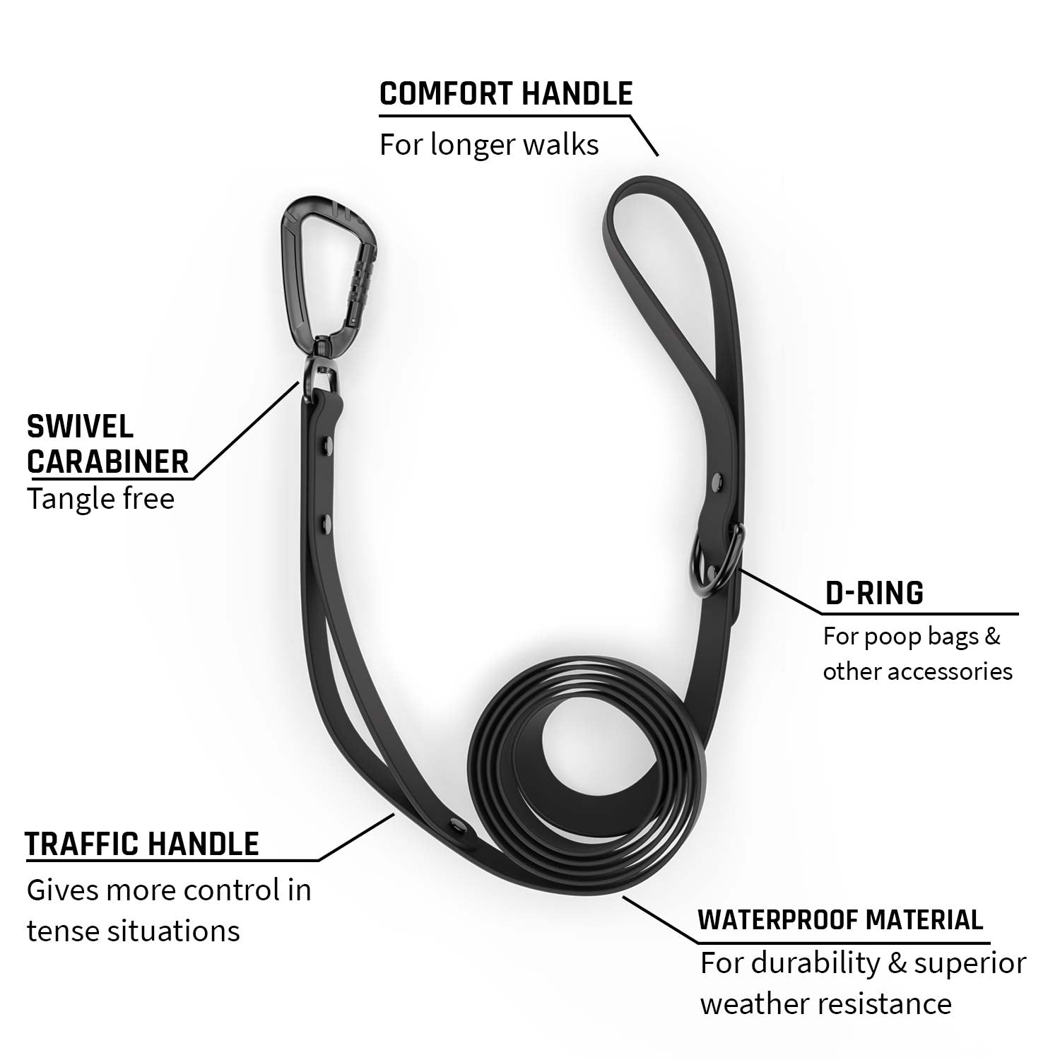 features of the Sentiero dog leash