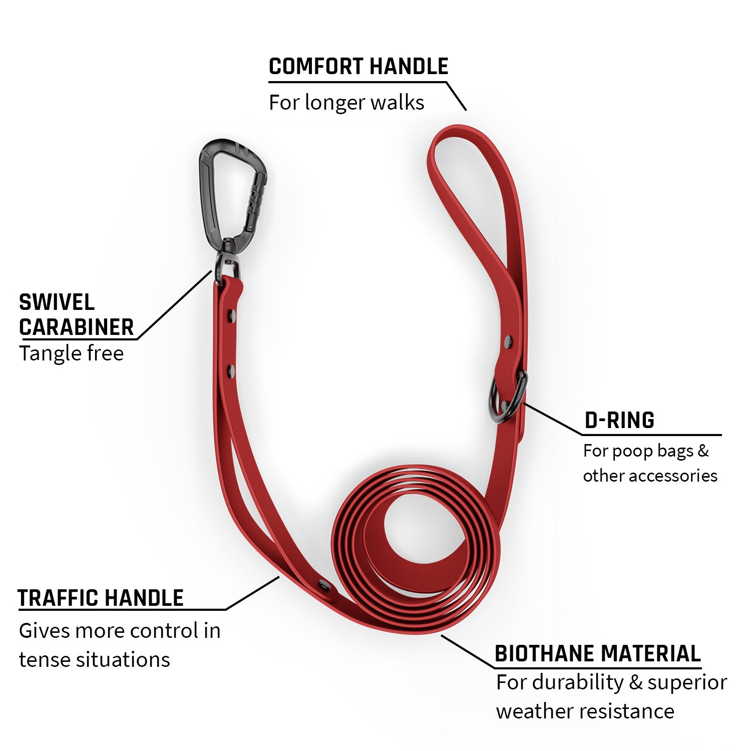 benefits and features of the Sentiero dog leash by saker