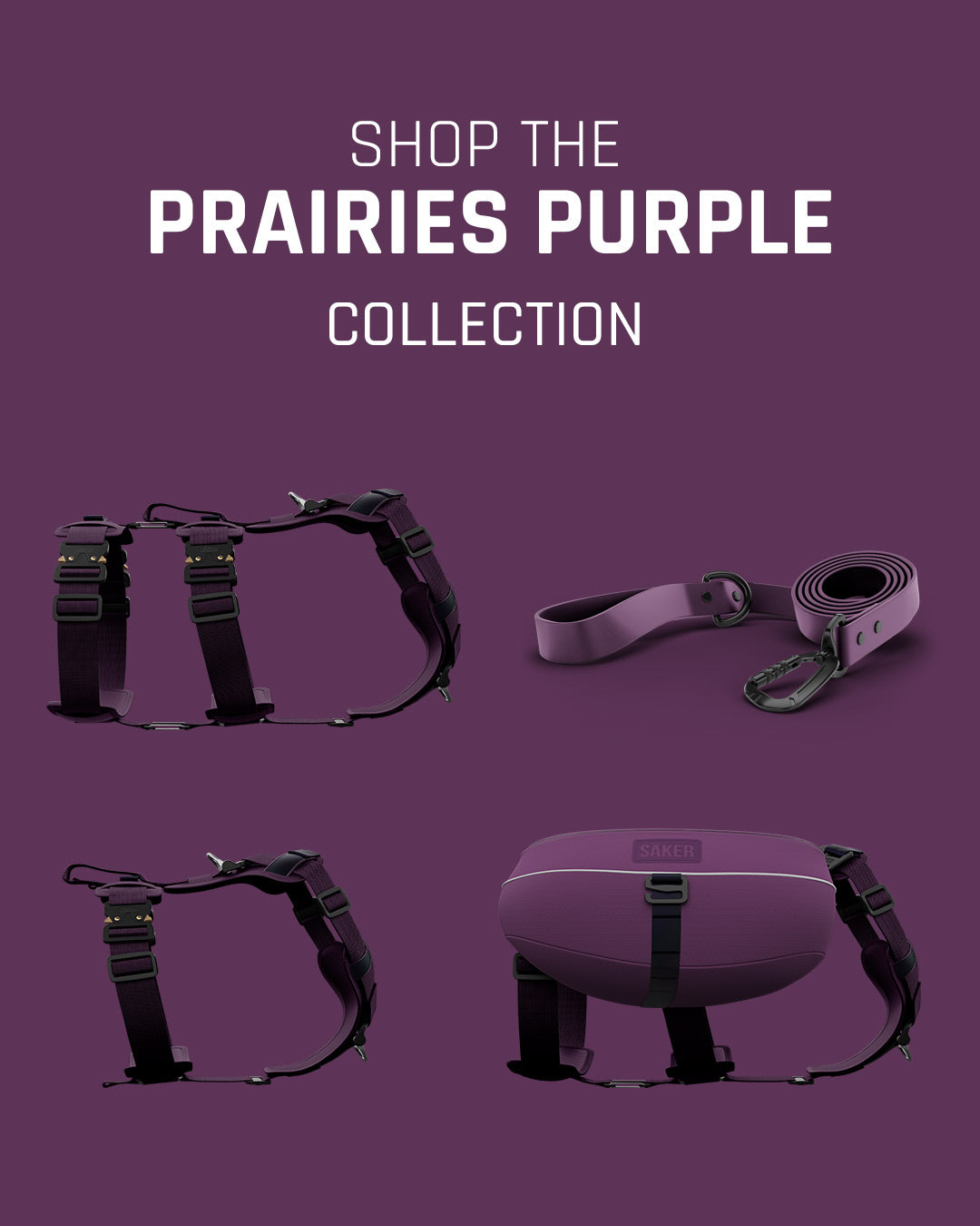 display of the prairies purple collection from Saker
