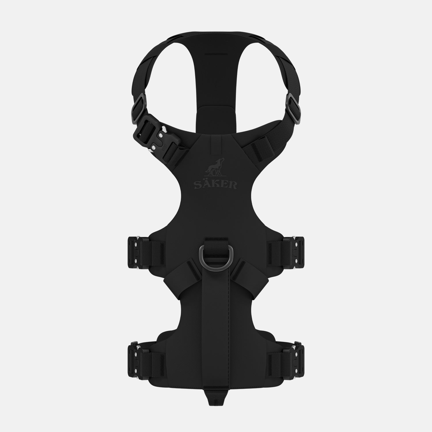 Top picture of the Lander harness in Black