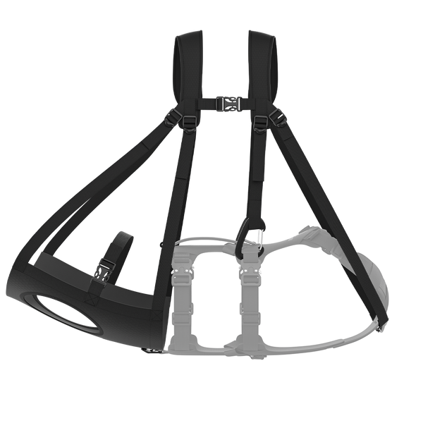 Main picture of the K911 rescue sling connected to the Lander harness 