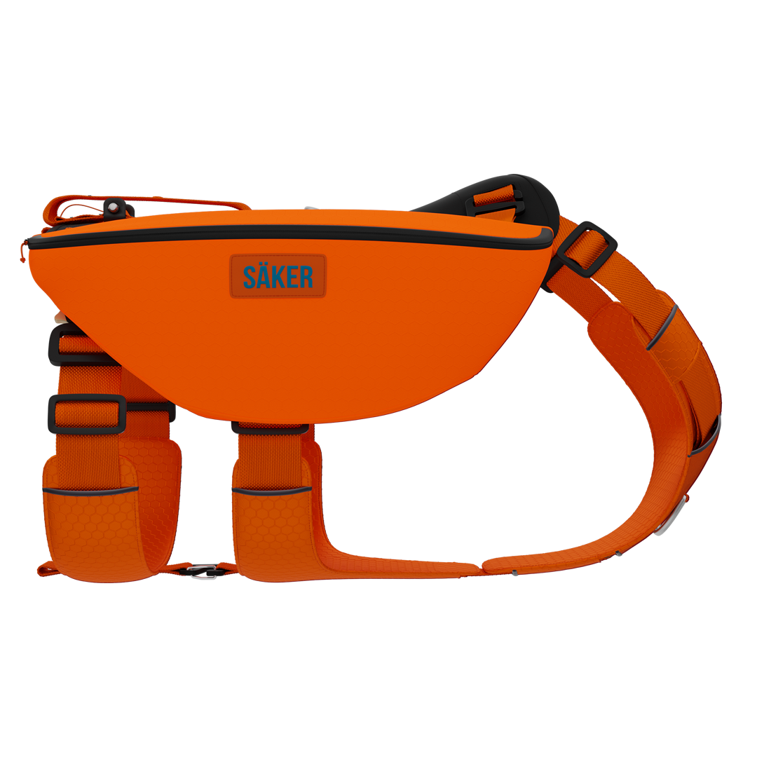 Sideview of Canyon Light Pack in Orange, size M