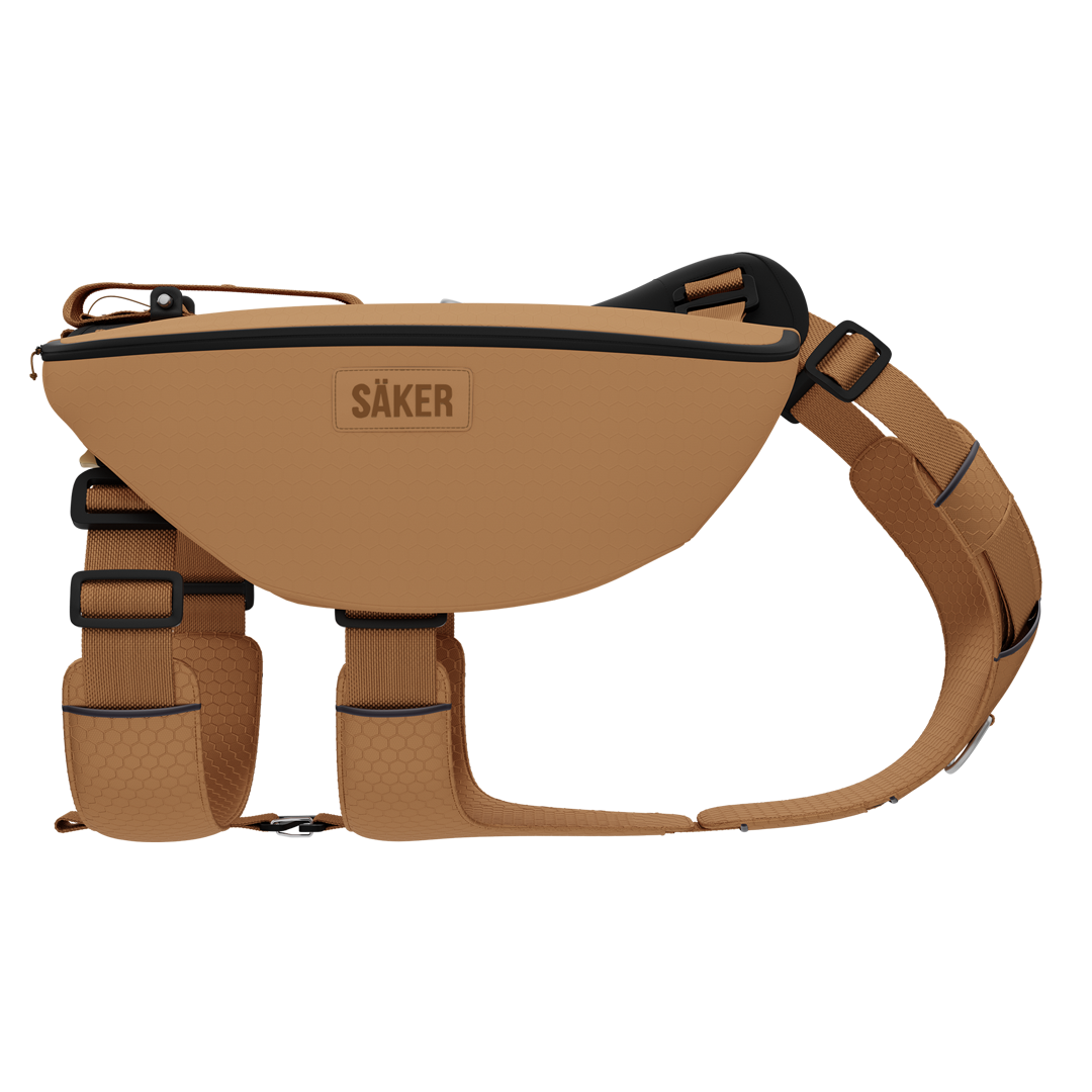 Sideview of Canyon Pro Pack in Sandstorm Tan, size M