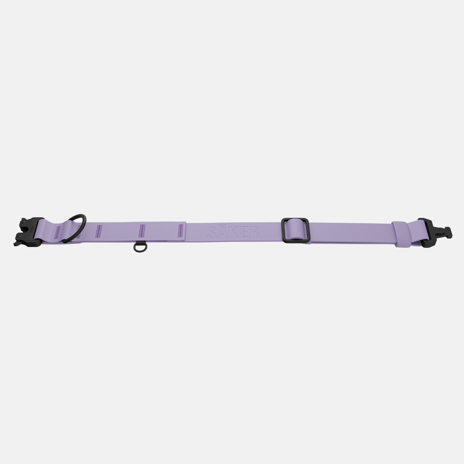 Flat picture of the new Kelp collar with one slot male buckle in Lilas