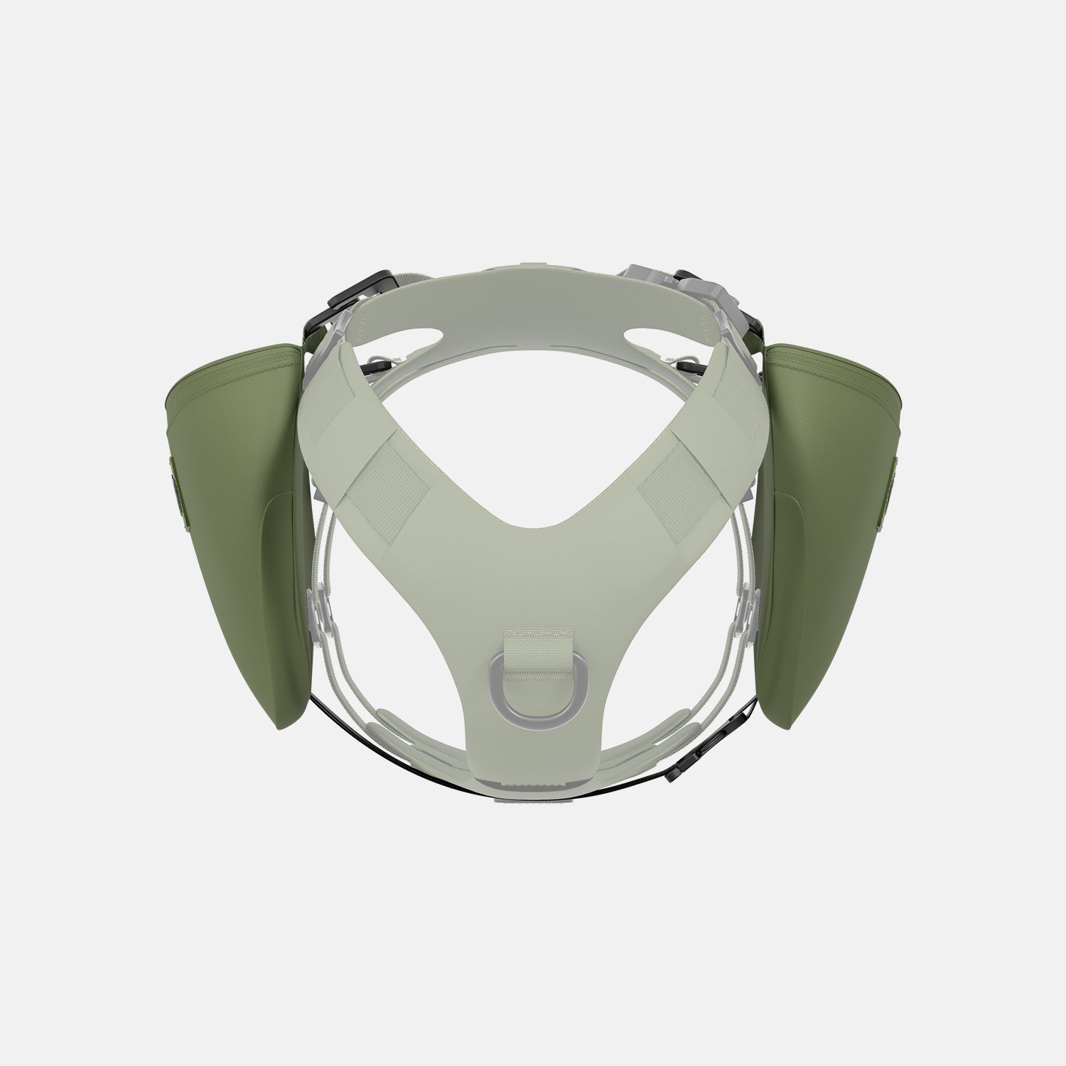 Front view of the Pouches 001 in Trail Green color by Säker