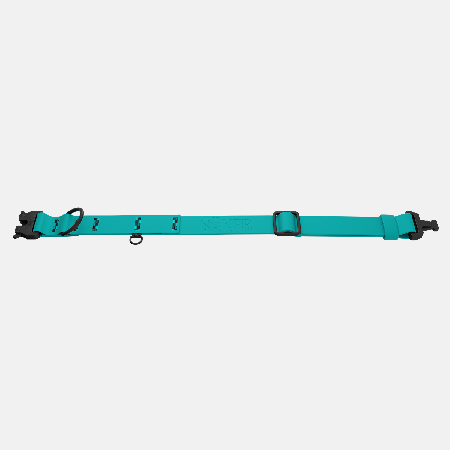 Flat picture of the new Kelp collar with one slot male buckle in Skeena Teal