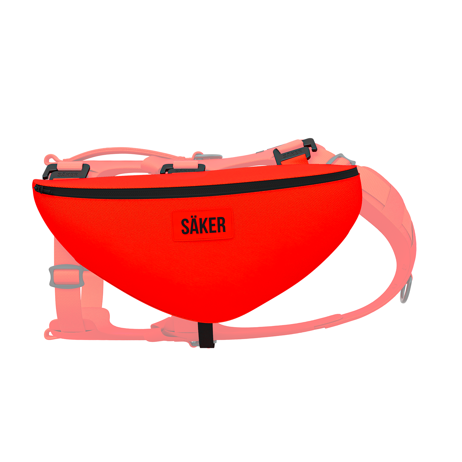 Side view of the Pouches 001 in Alpine Orange color by Säker