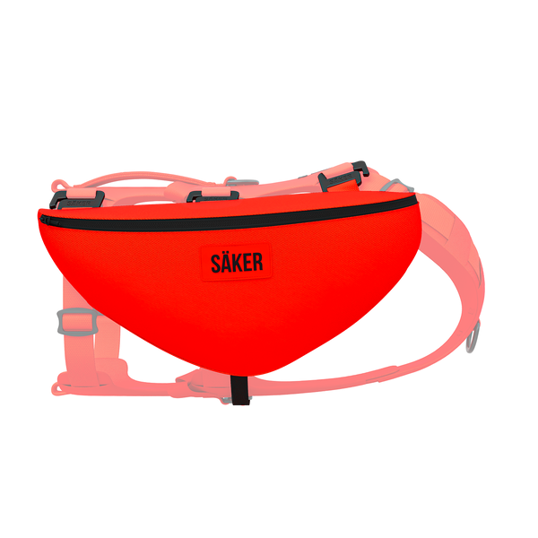 Side view of the Pouches 001 in Alpine Orange color by Säker