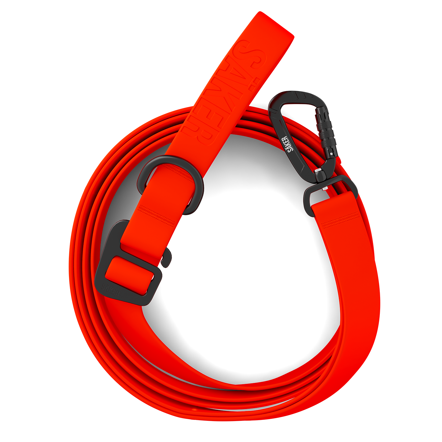 Top view of the Kelp™ leash in Alpine Orange