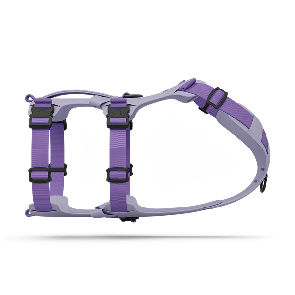 Side view of the Muse™ harness in Lilas color