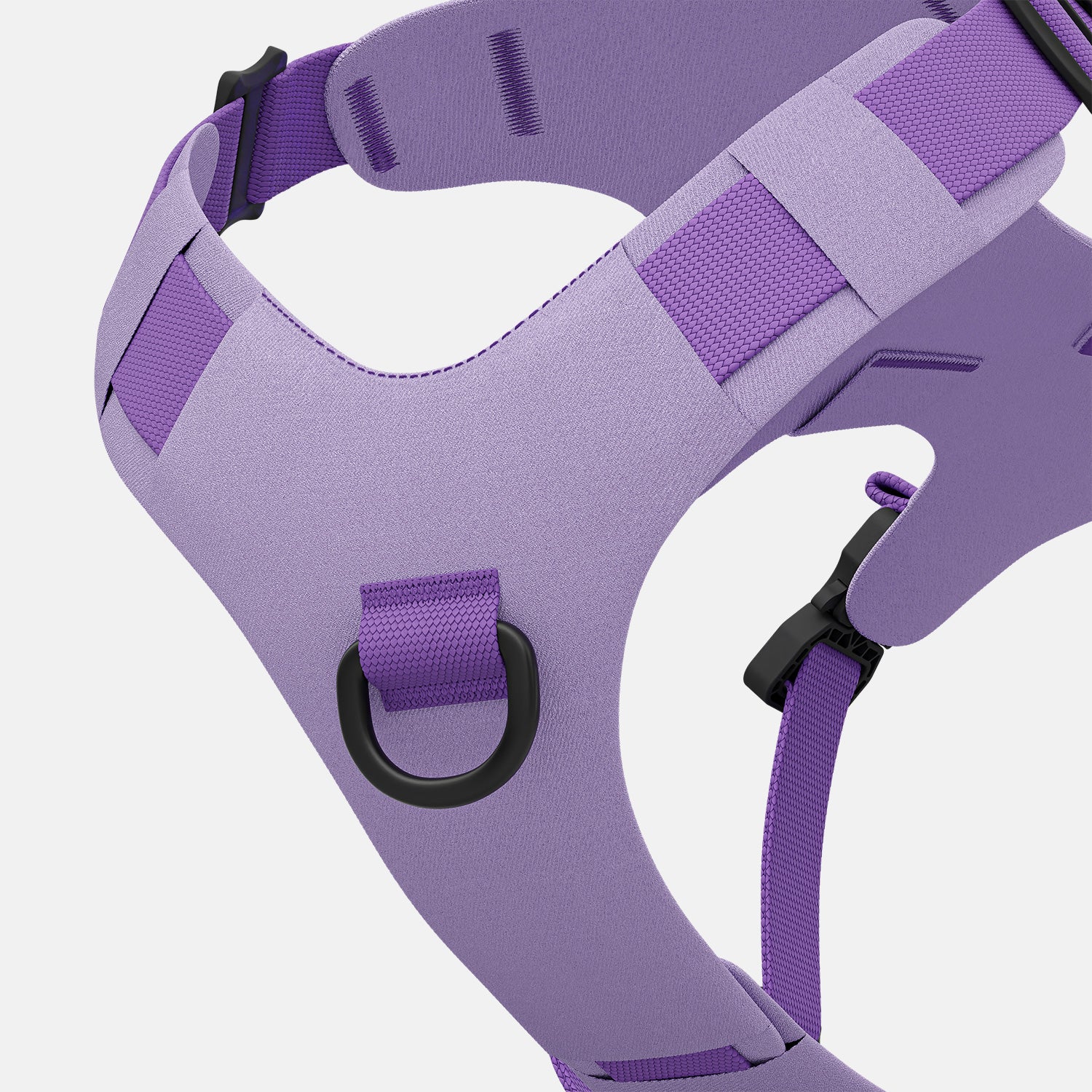 Close view of the Muse™ harness in Lilas color