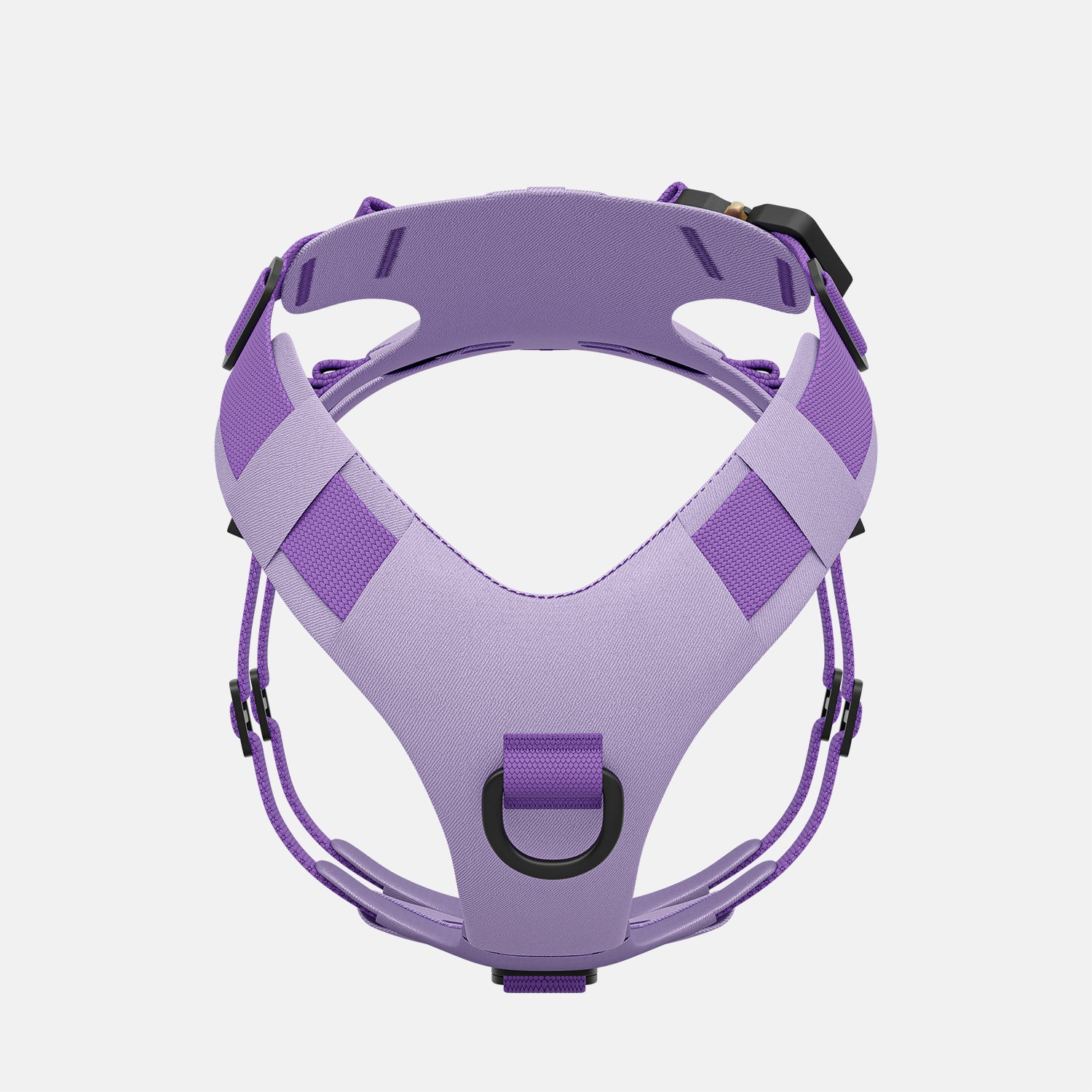 Front view of the Bomber harness in Lilas