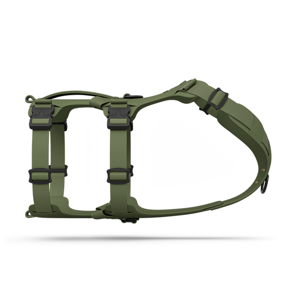 Side view of the Muse™ harness in Trail Green color