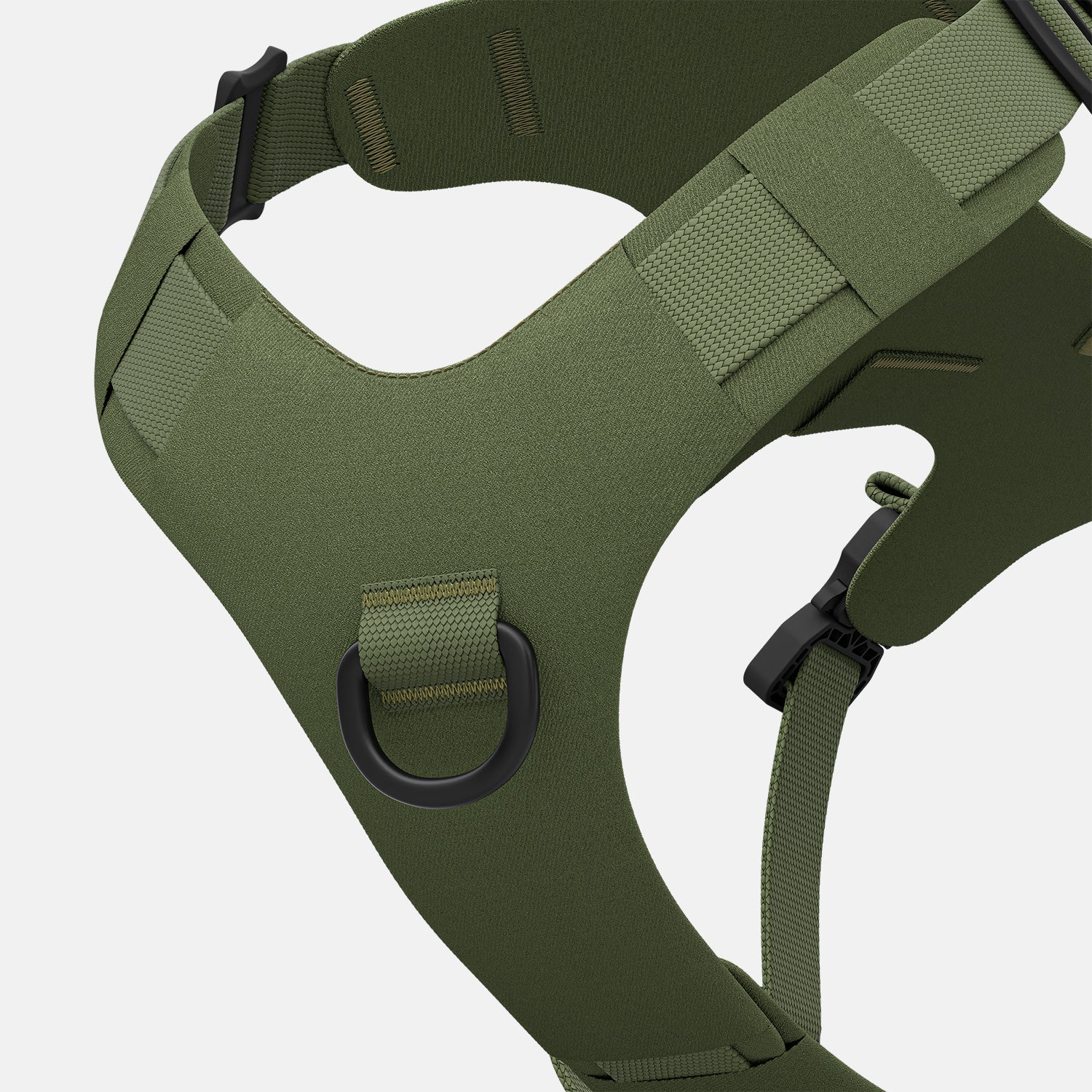 Close view of the Muse™ harness in Trail Green color