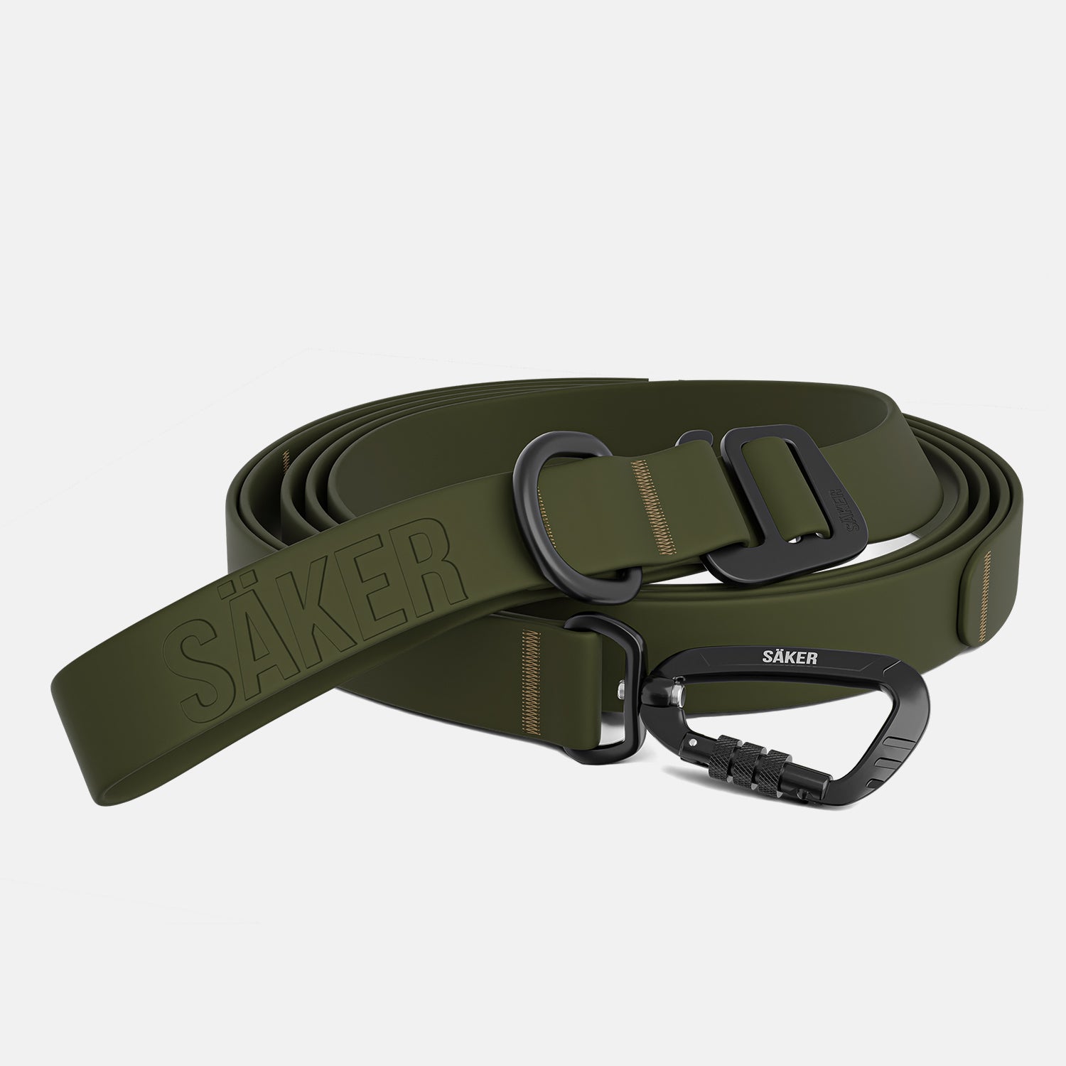 Front view of the Kelp™ leash in Trail Green