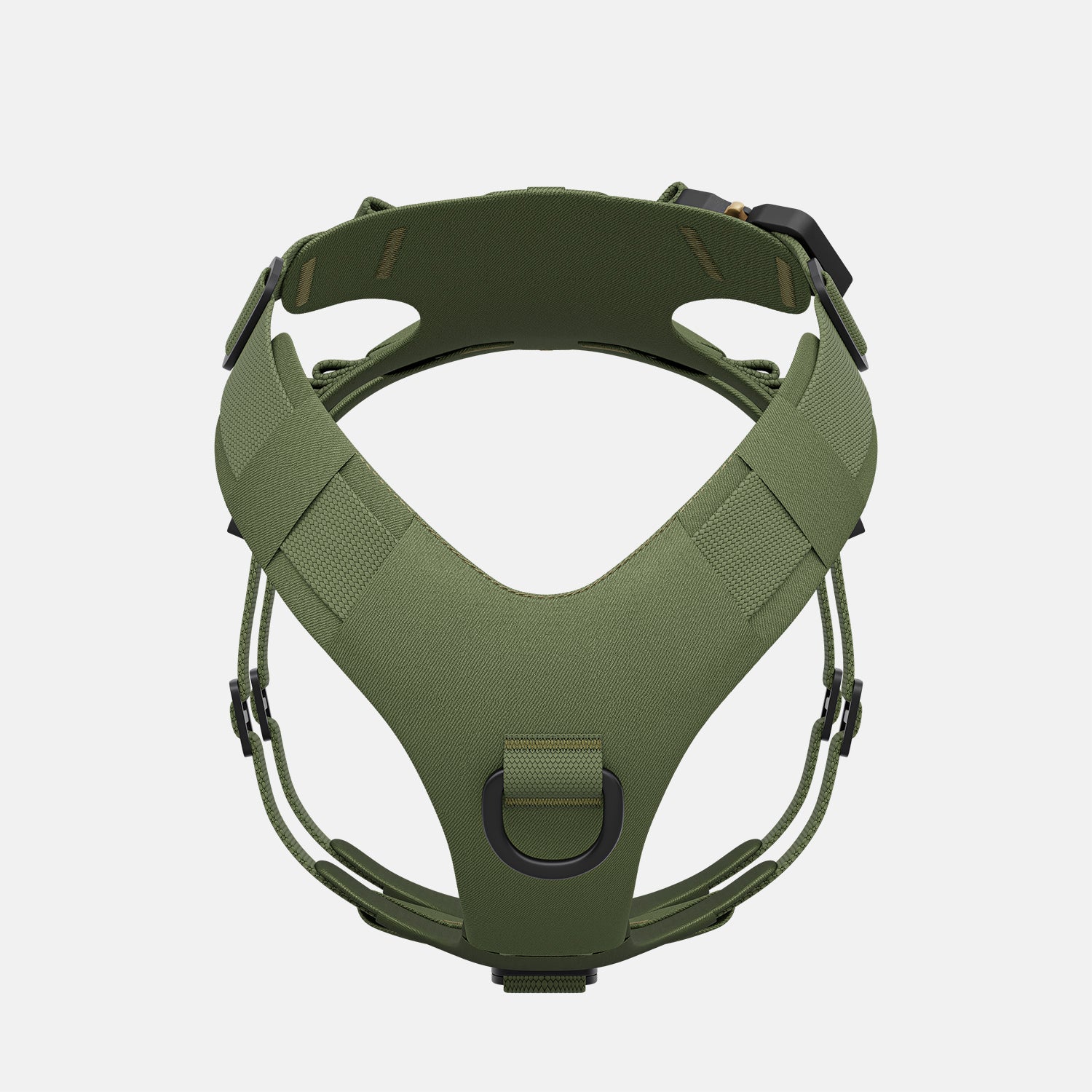 Front view of the Bomber harness in Trail Green