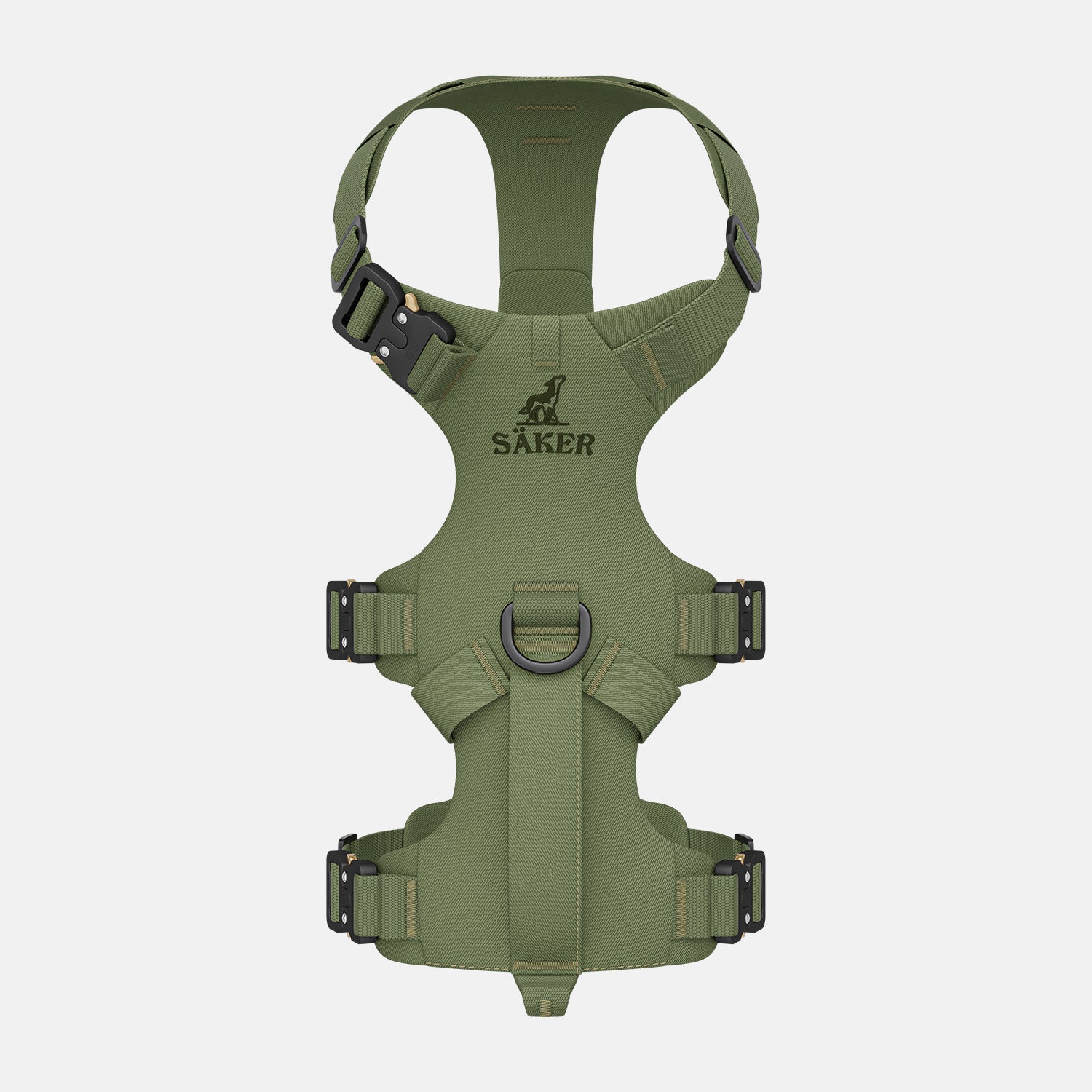 Top picture of the Bomber harness in Trail Green