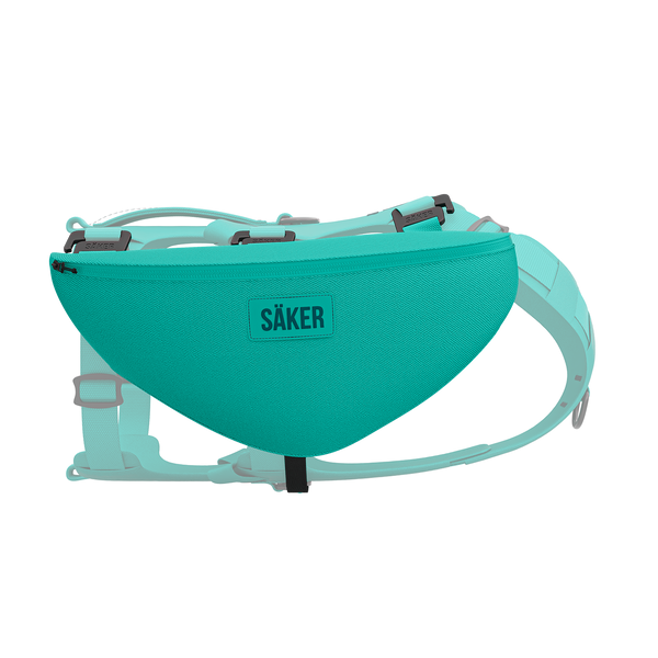 Side view of the Pouches 001 in Skeena Teal color by Säker