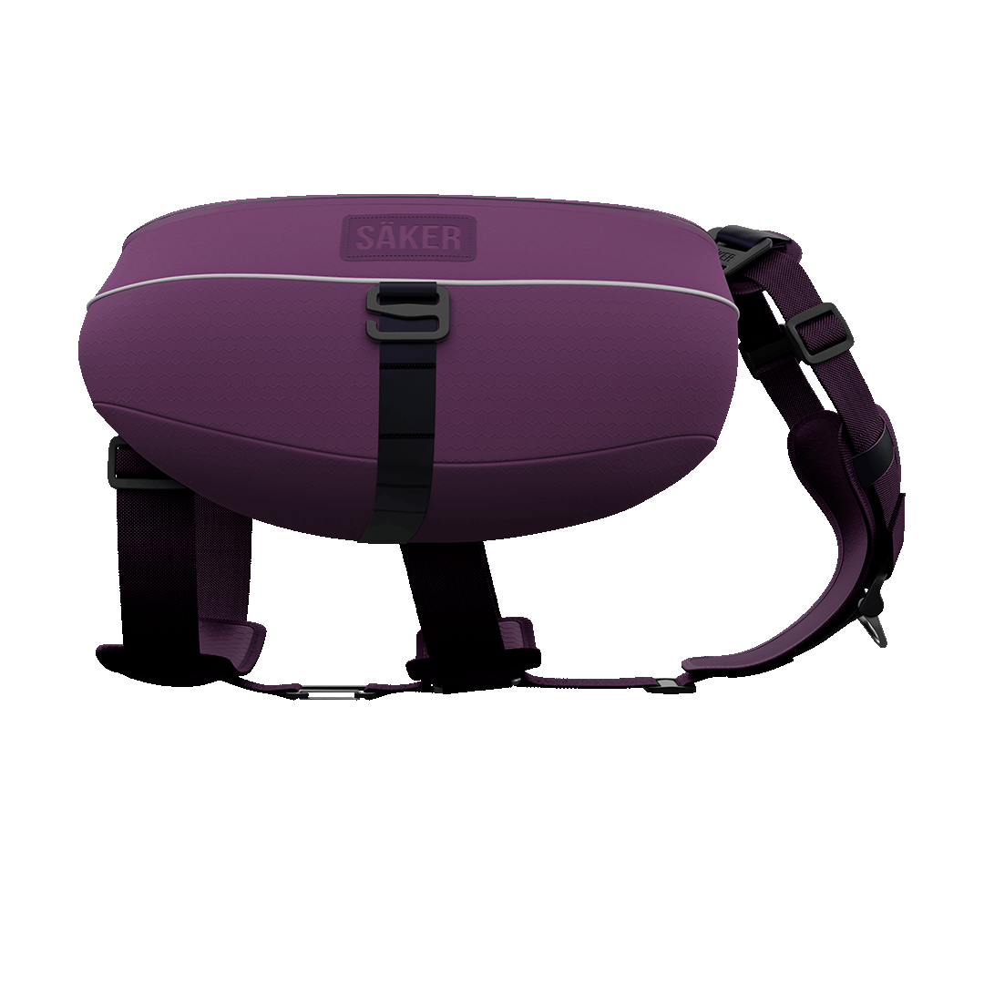 Side view of the Ascension Dog Pack in the M-L side in prairies purple
