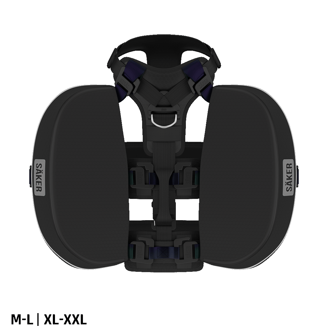 Top view of the Ascension Dog Pack in the M-L side in black