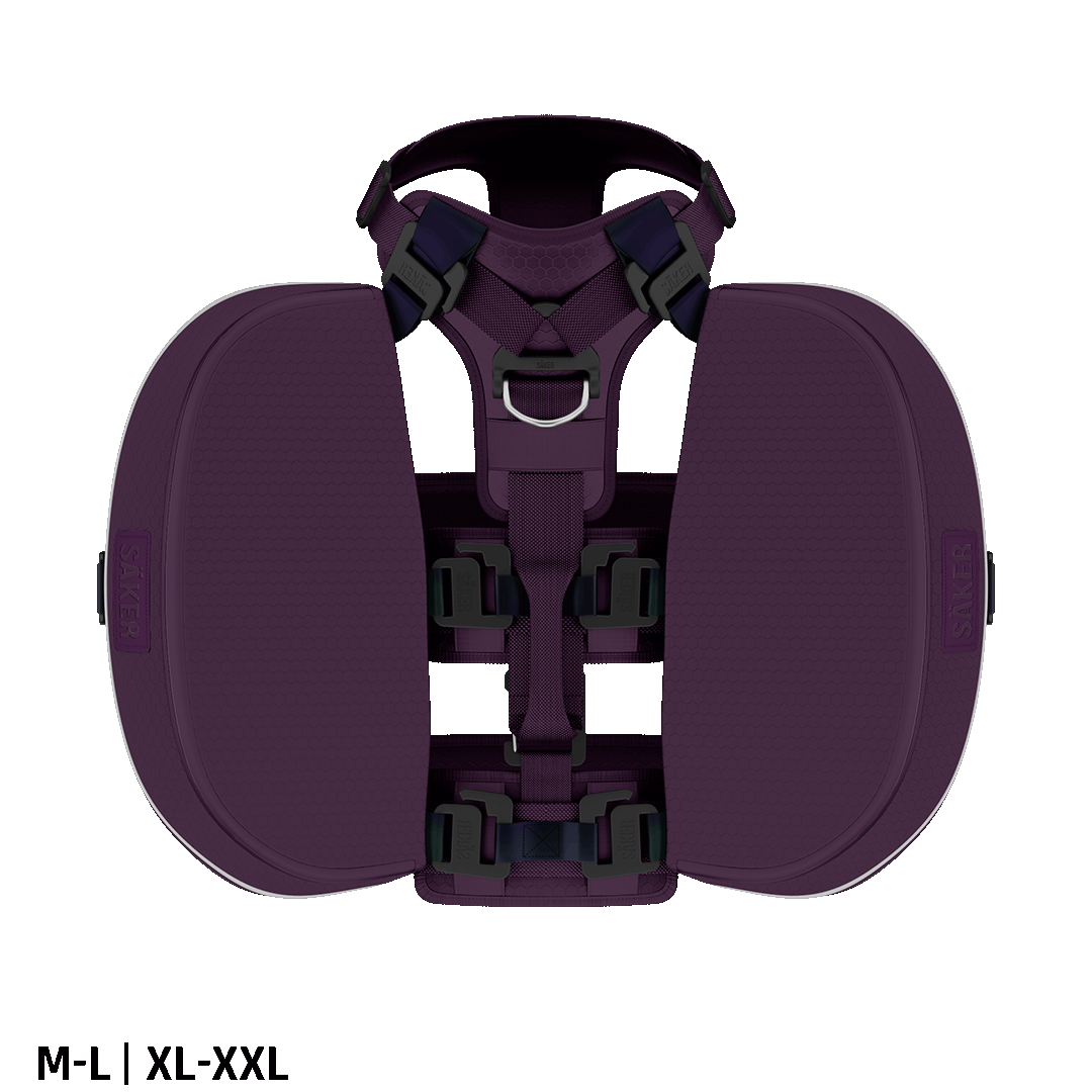 Top view of the Ascension Dog Pack in the M-L side in prairies purple