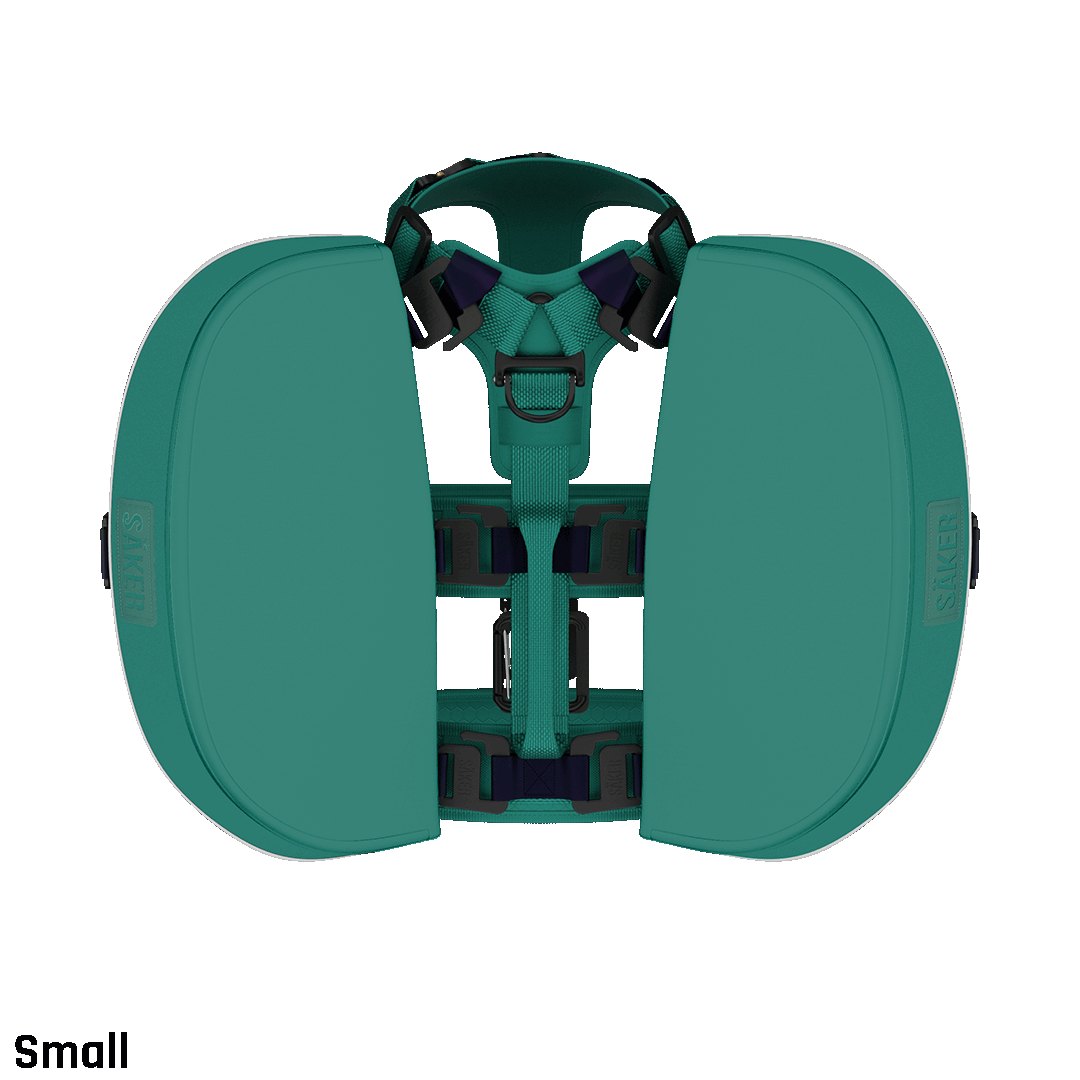 Top view of the Ascension Dog Pack in the small size in tazer teal